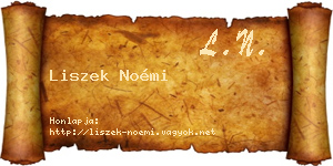 Liszek Noémi névjegykártya
