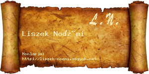 Liszek Noémi névjegykártya